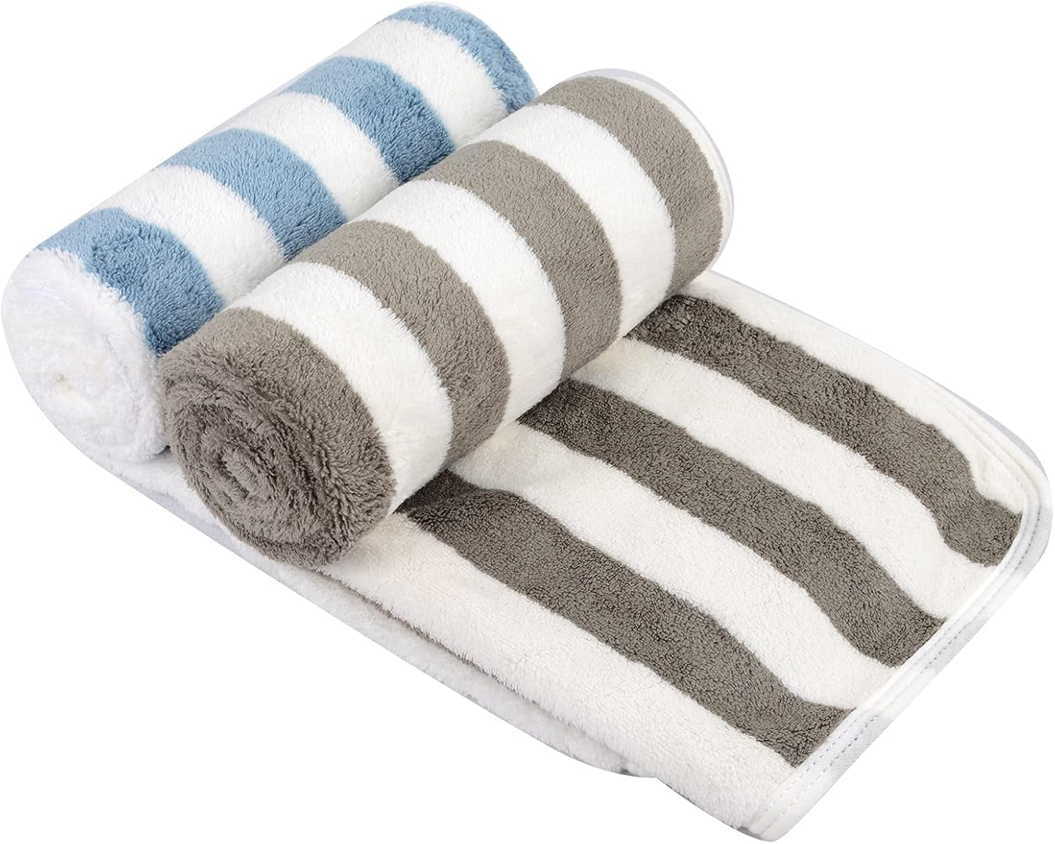 Microfibre Hand Towels for Bathroom, Super Soft & Fluffy Hand Towels, Super Water Absorbent & Quick Dry Towels, 100% Microfibre, 40X76Cm 2 Pcs Blue