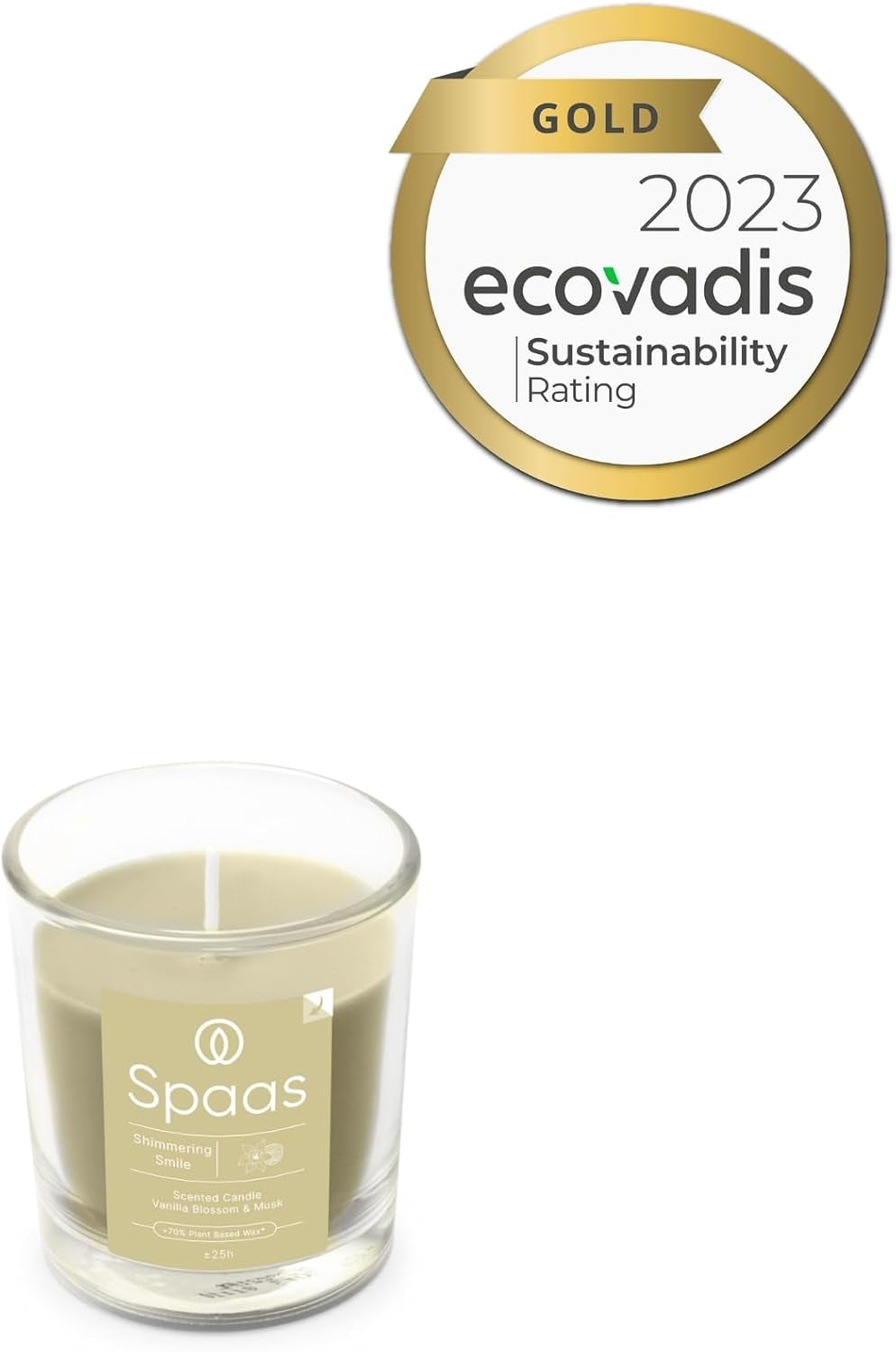 Scented Candle 25H, Shimmering Smile, Beige