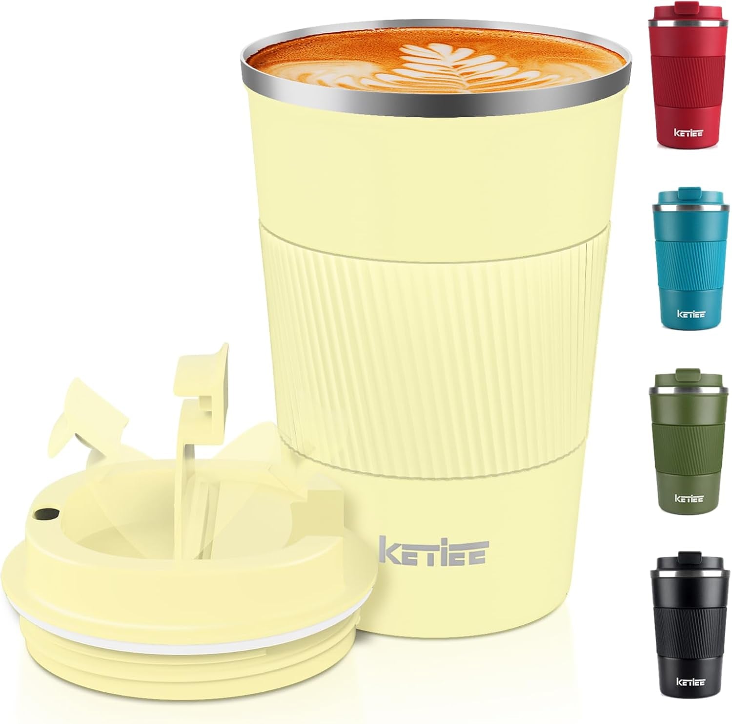 Travel Mugs, 380Ml Insulated Coffee Cup with Leakproof Lid,Reusable Coffee Cups Travel Cup,Coffee Travel Mug,Double Walled Coffee Mug,Stainless Steel Thermaol Mug for Hot Cold Drinks,Blue