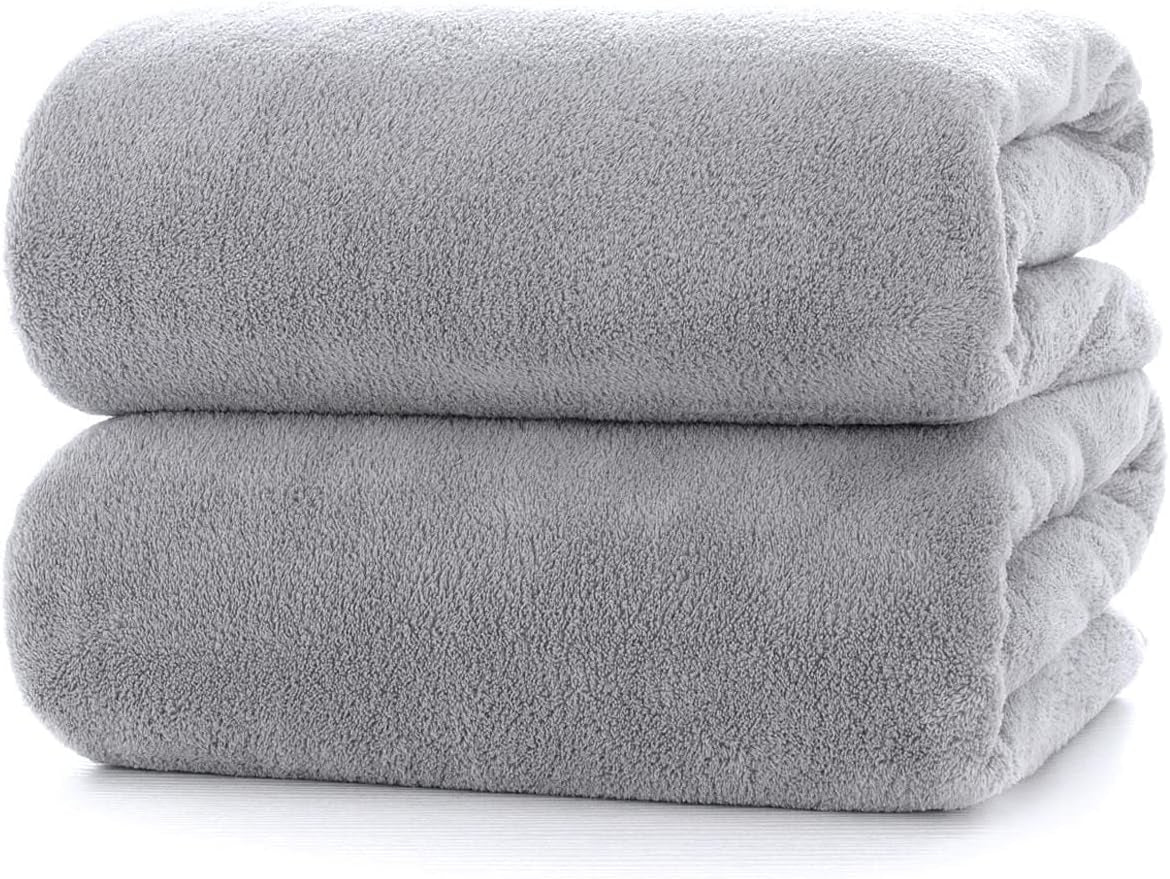 Towels 4-Piece Soft Microfiber Bath Towel Set Incredibly Absorbent Lightweight Quick Dry and Durable, 55" L X 27" W, 4 Pack Multicolour