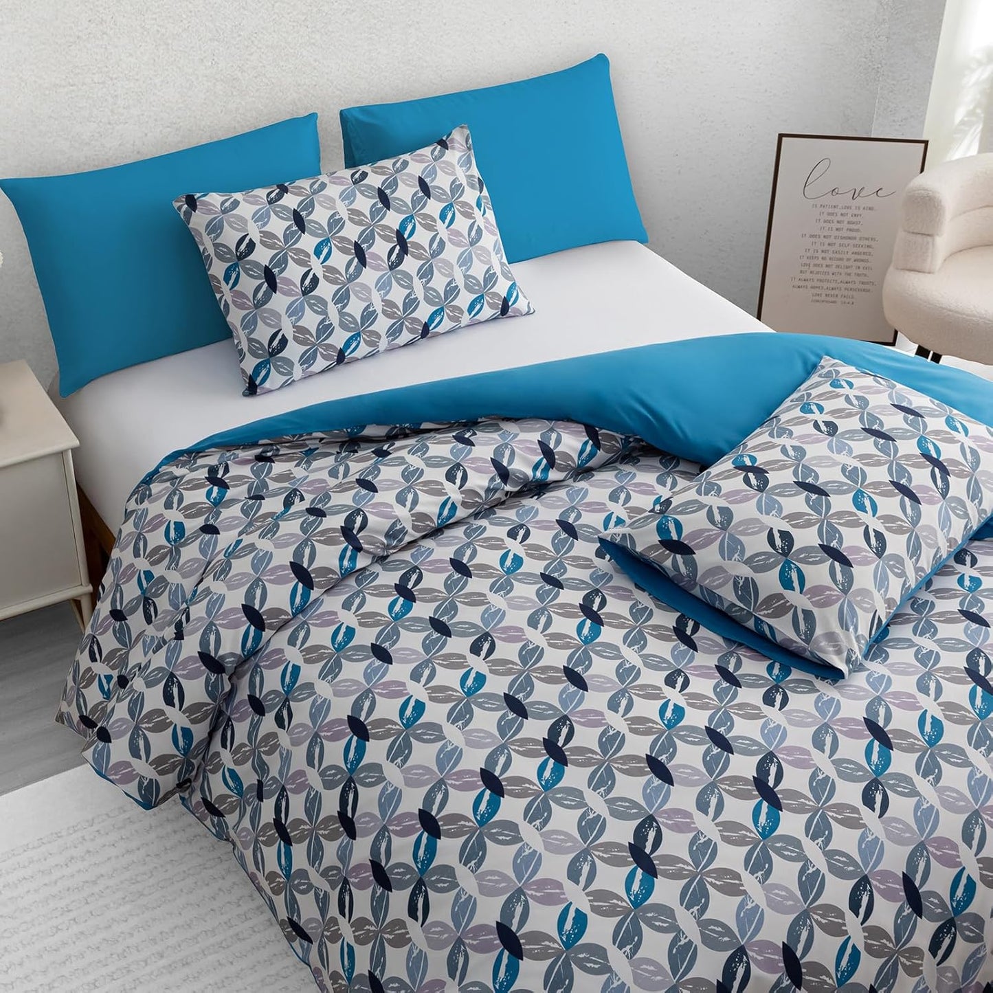 Double Duvet Set Premium Brushed Microfiber Duvet Cover Double Ultrasoft Hypoallergenic Duvet Double Cover Set Non Iron Luxury Bedding Set with Zipper Closure