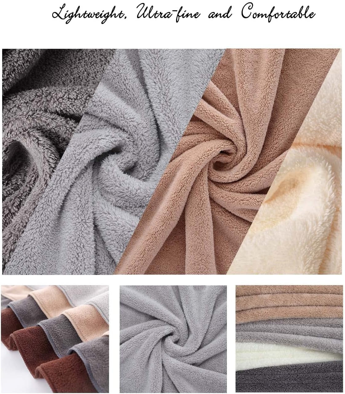 Towels 4-Piece Soft Microfiber Bath Towel Set Incredibly Absorbent Lightweight Quick Dry and Durable, 55" L X 27" W, 4 Pack Multicolour