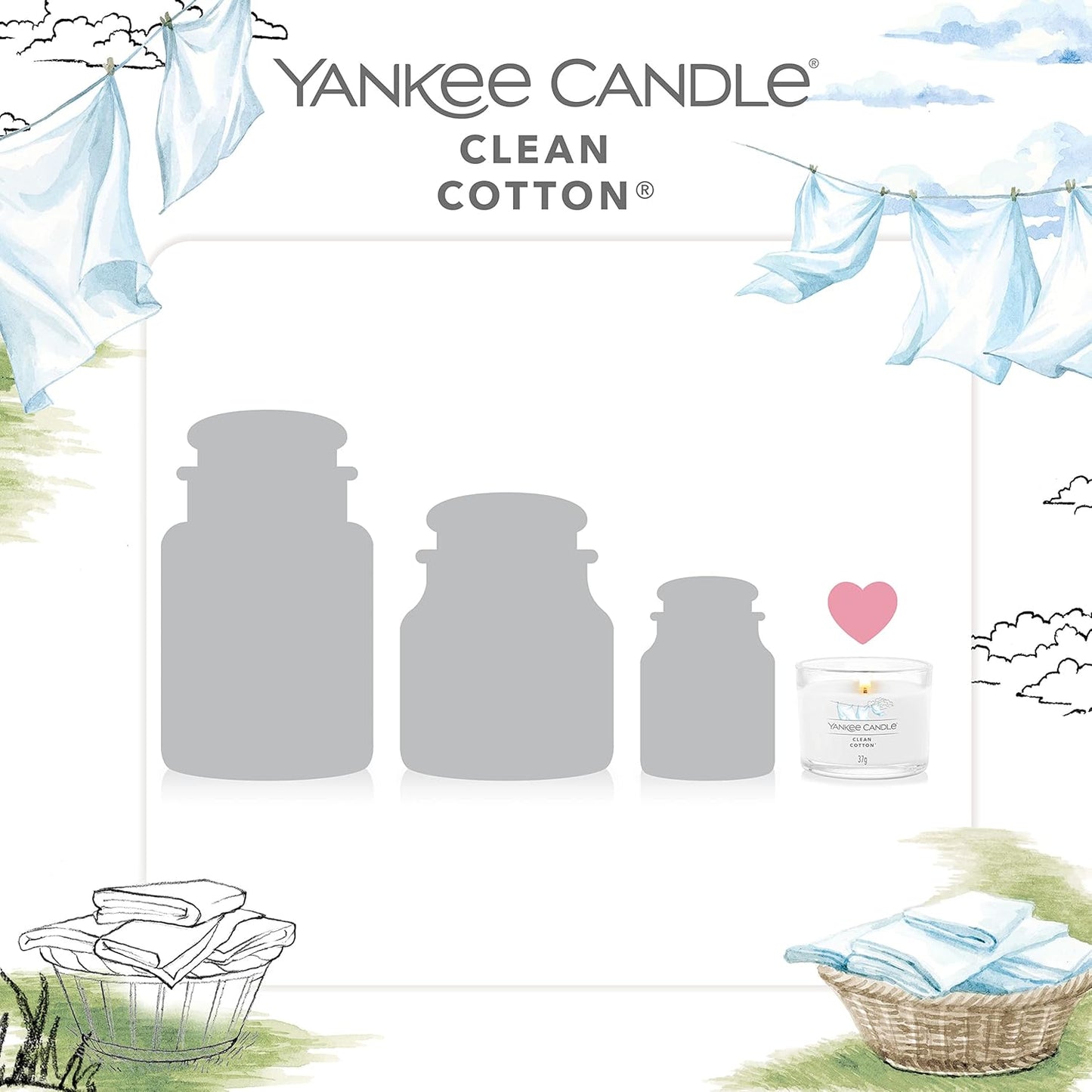 Scented Candles Gift Set, Clean Cotton Filled Votive Candles, Soy Blend Wax Mix, 3 Count