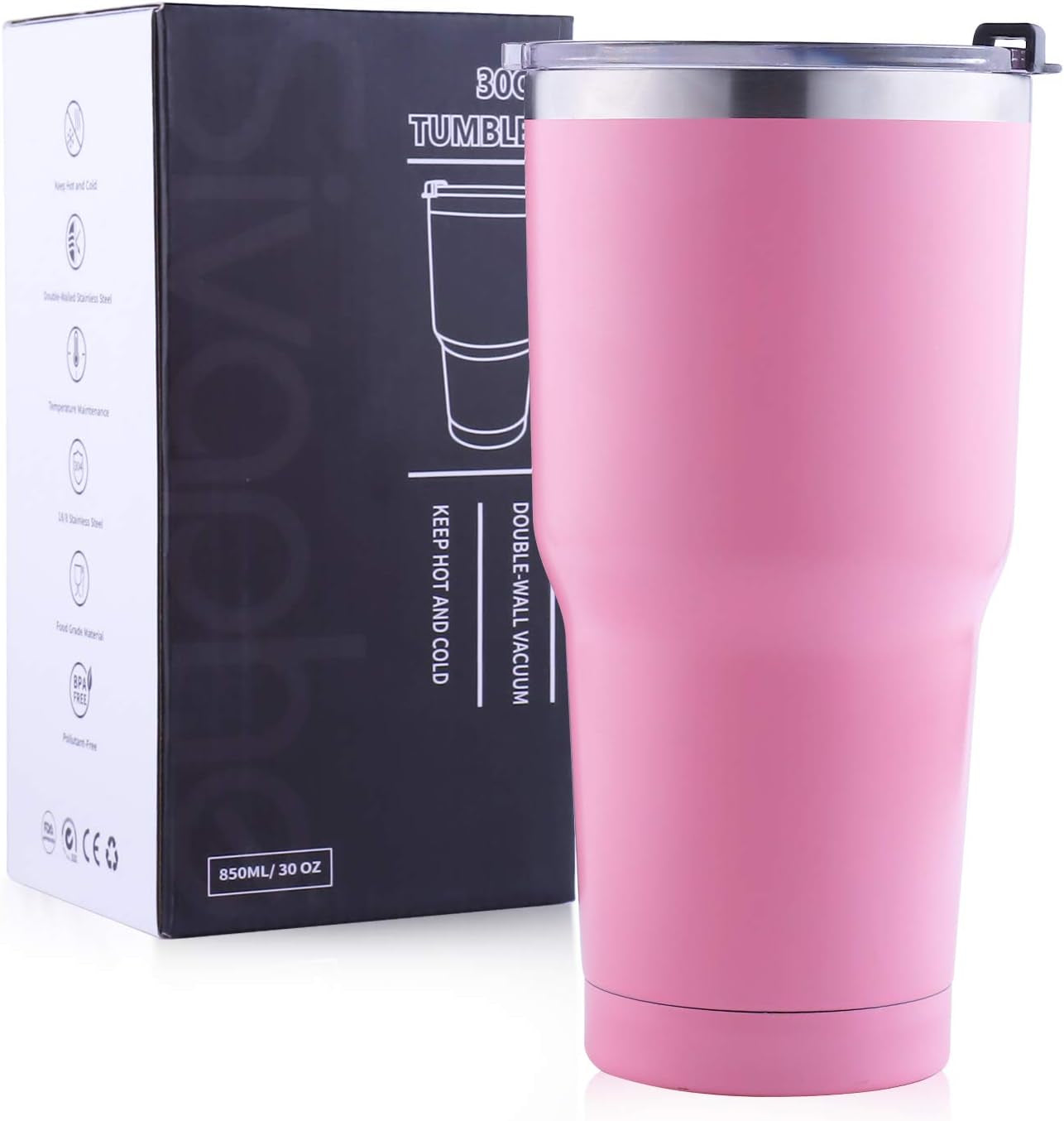 Stainless Steel Travel Tumbler with Straw and Lids, Insulated Coffee Cup Double Wall Vacuum for Men Women, 550ML/20OZ, Blue