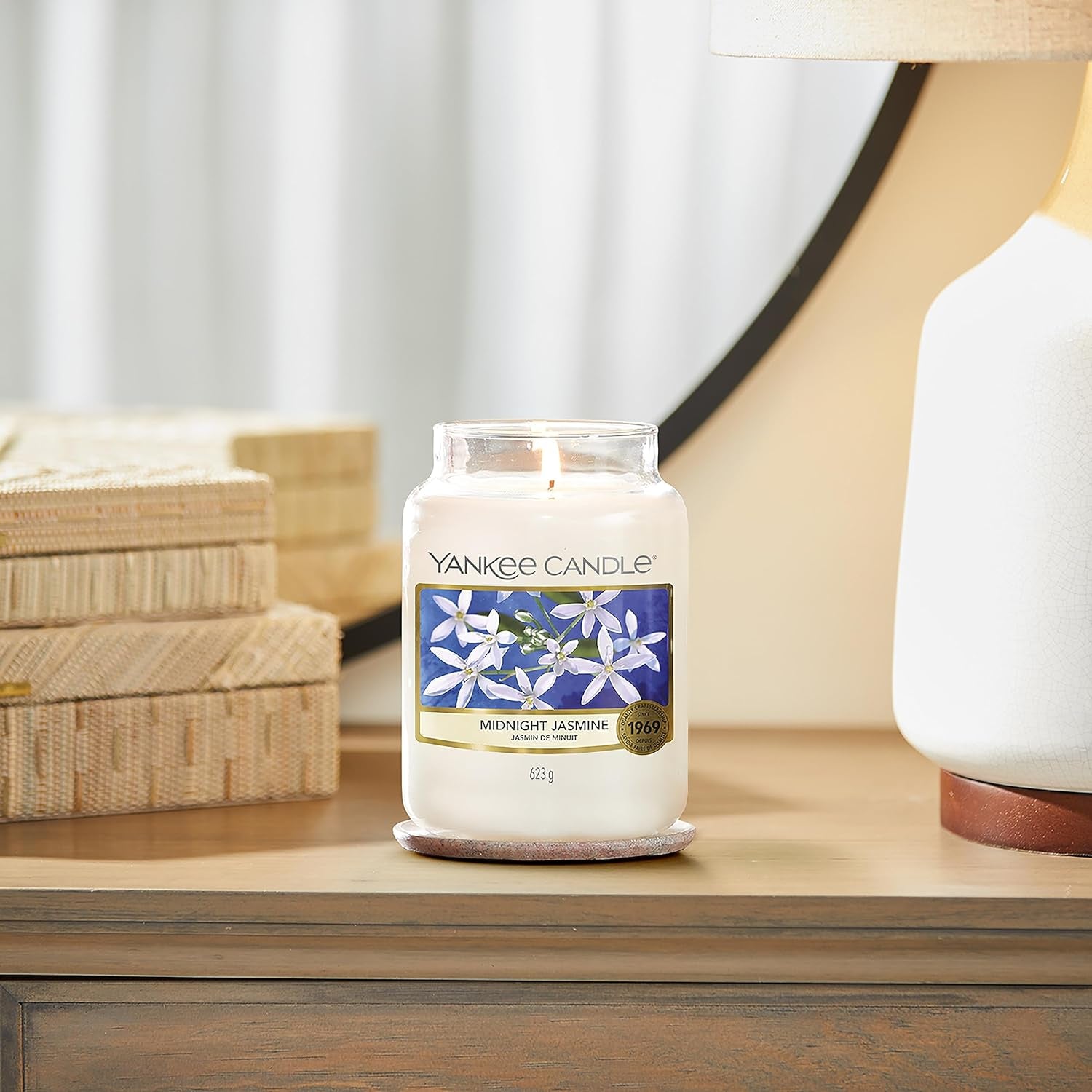 Scented Candle | Midnight Jasmine Large Jar Candle | Long Burning Candles: up to 150 Hours | Perfect Gifts for Women
