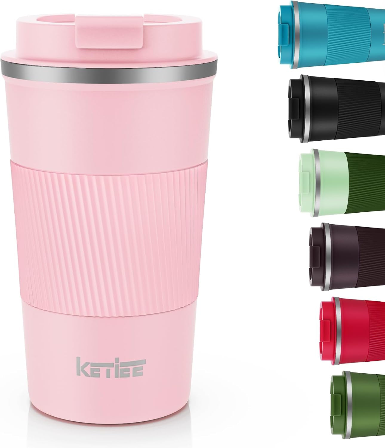 Travel Mugs, 380Ml Insulated Coffee Cup with Leakproof Lid,Reusable Coffee Cups Travel Cup,Coffee Travel Mug,Double Walled Coffee Mug,Stainless Steel Thermaol Mug for Hot Cold Drinks,Blue