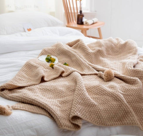 Fringed Knit Wool Blanket – Soft, Warm & Perfect for Lounging