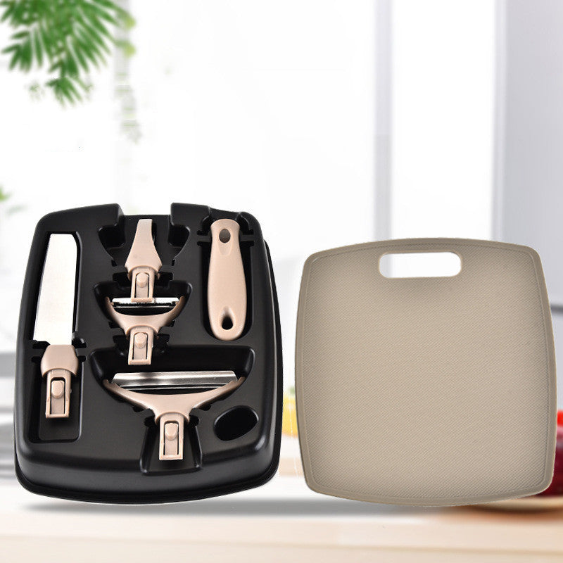 3-Piece Stainless Steel Cutter Set – Chopping Board, Peeler & Knife