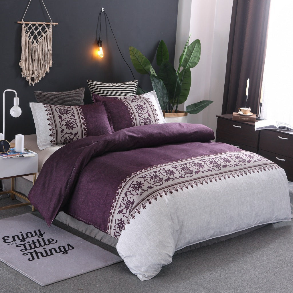 4-Piece Duvet Cover Set – Easy-Care Cotton Blend, Perfect for Any Bedroom
