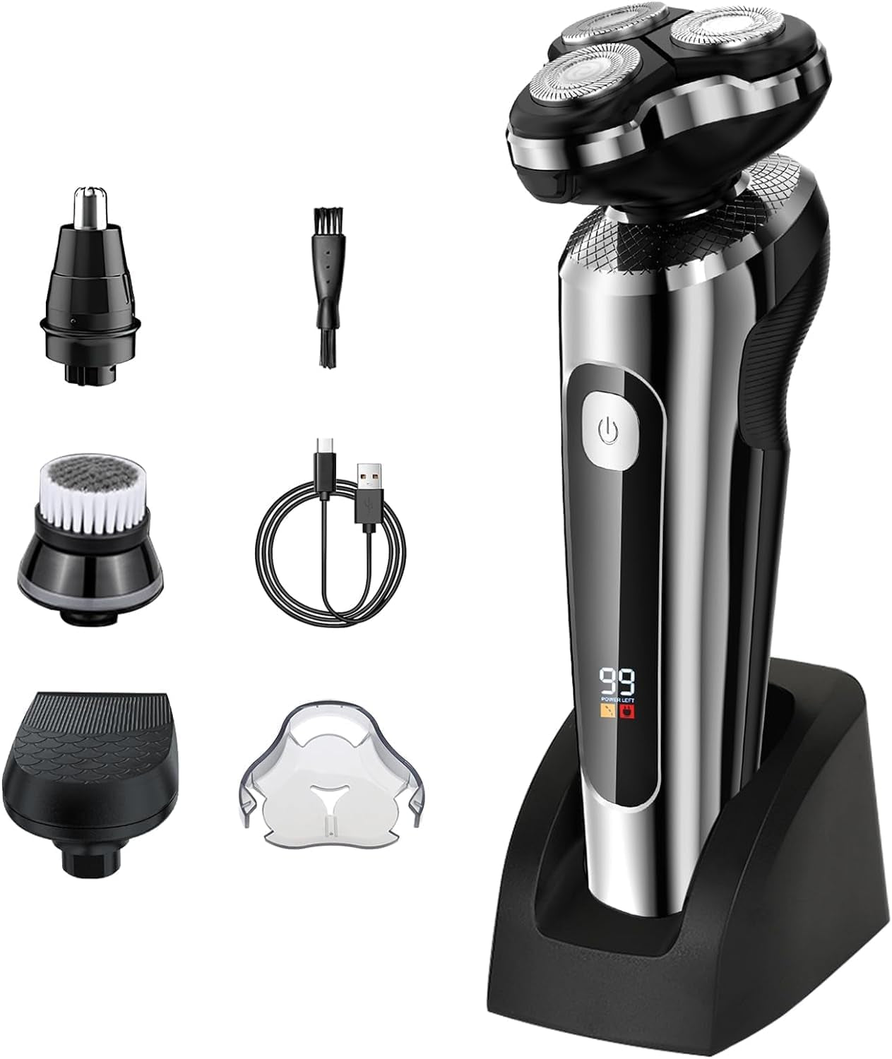 Electric Razor for Men, 2024 Upgraded 2-Speed Electric Shavers for Men, Waterproof Wet/Dry Shaver for Men, Cordless Rechargeable Mens Shaver Electric Razor Grooming Kit