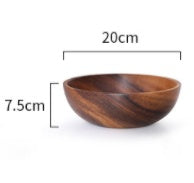 Natural Wooden Salad & Fruit Bowl, Durable Kitchen Serving Dish for Home & Restaurant