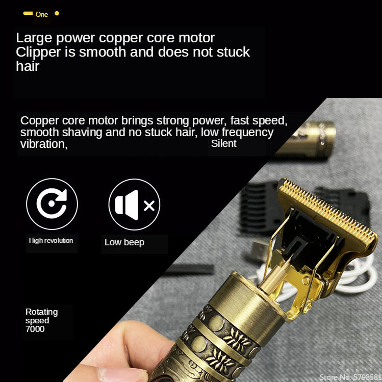 Retro T9 Hair Clipper – Stylish, Powerful & USB Rechargeable