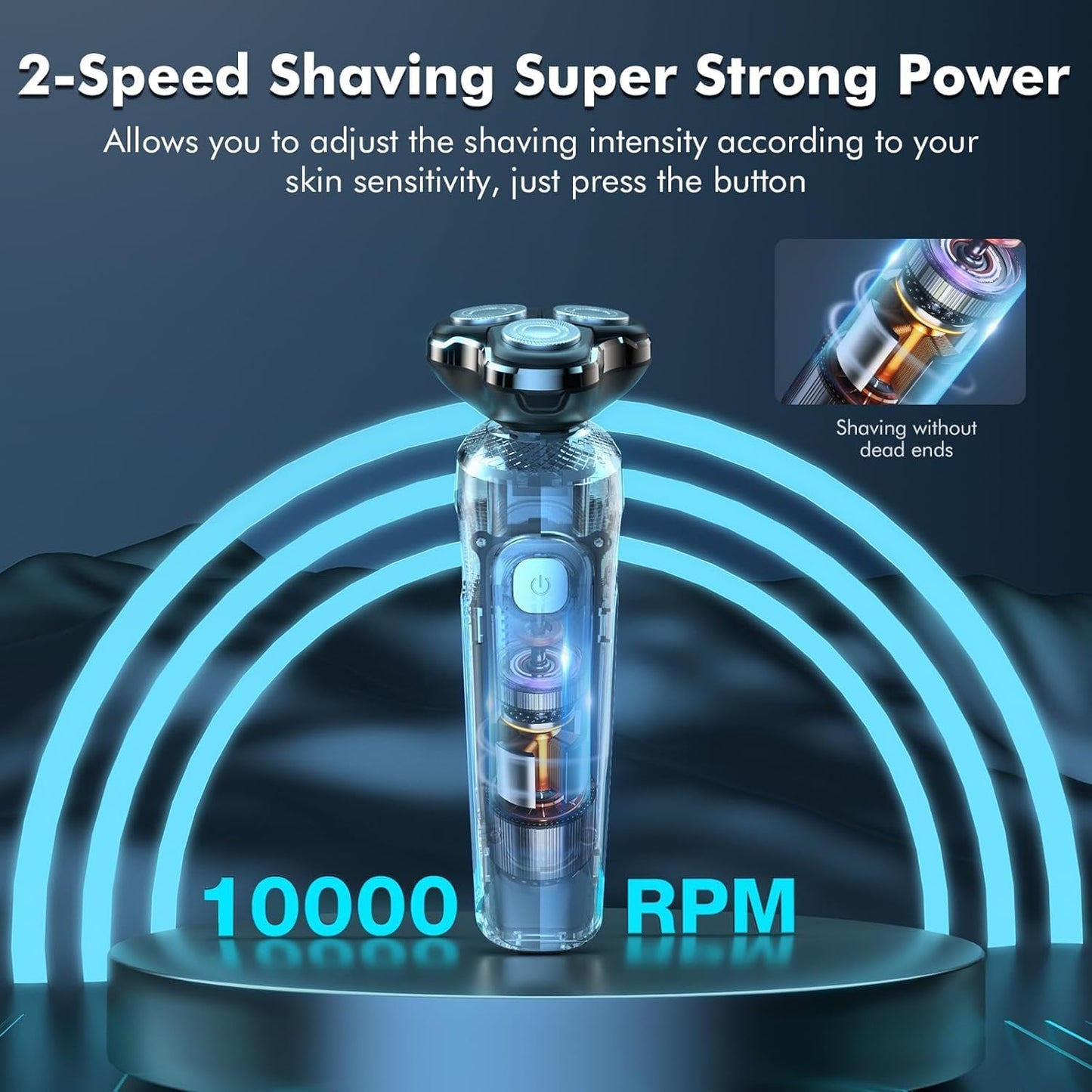 Electric Razor for Men, 2024 Upgraded 2-Speed Electric Shavers for Men, Waterproof Wet/Dry Shaver for Men, Cordless Rechargeable Mens Shaver Electric Razor Grooming Kit