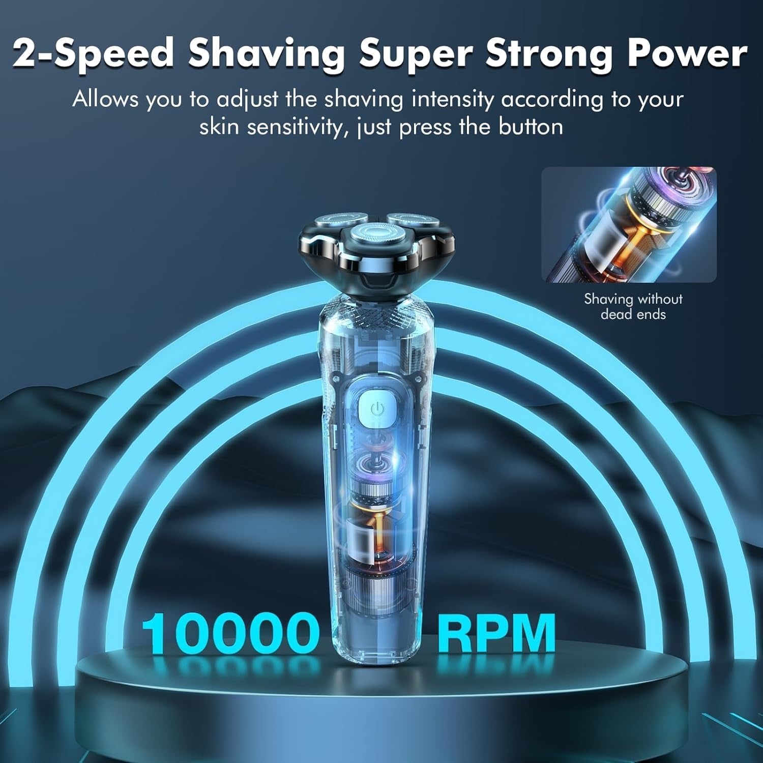 Electric Razor for Men, 2024 Upgraded 2-Speed Electric Shavers for Men, Waterproof Wet/Dry Shaver for Men, Cordless Rechargeable Mens Shaver Electric Razor Grooming Kit