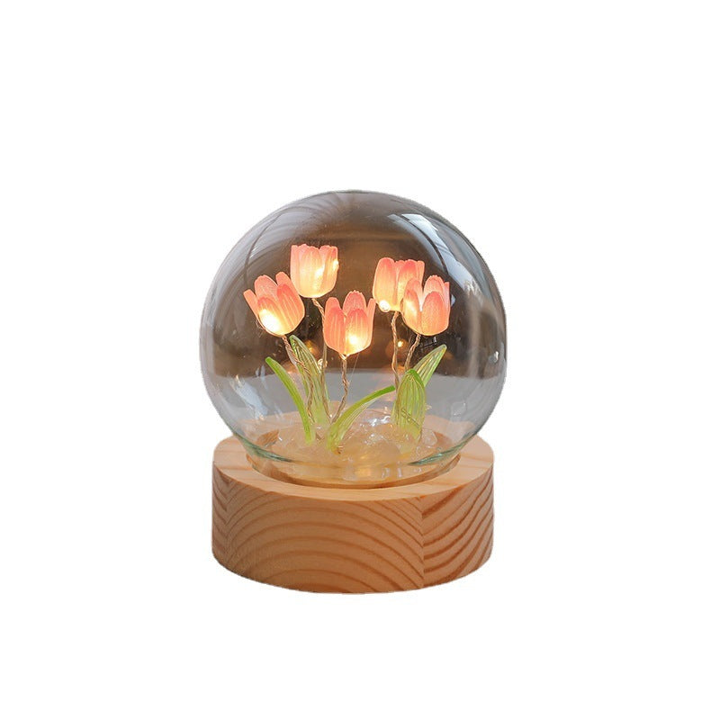 DIY Artificial Tulip Night Light – LED Bedside Lamp & Birthday Decor