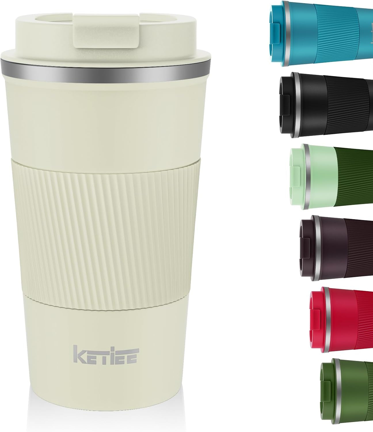 Travel Mugs, 380Ml Insulated Coffee Cup with Leakproof Lid,Reusable Coffee Cups Travel Cup,Coffee Travel Mug,Double Walled Coffee Mug,Stainless Steel Thermaol Mug for Hot Cold Drinks,Blue