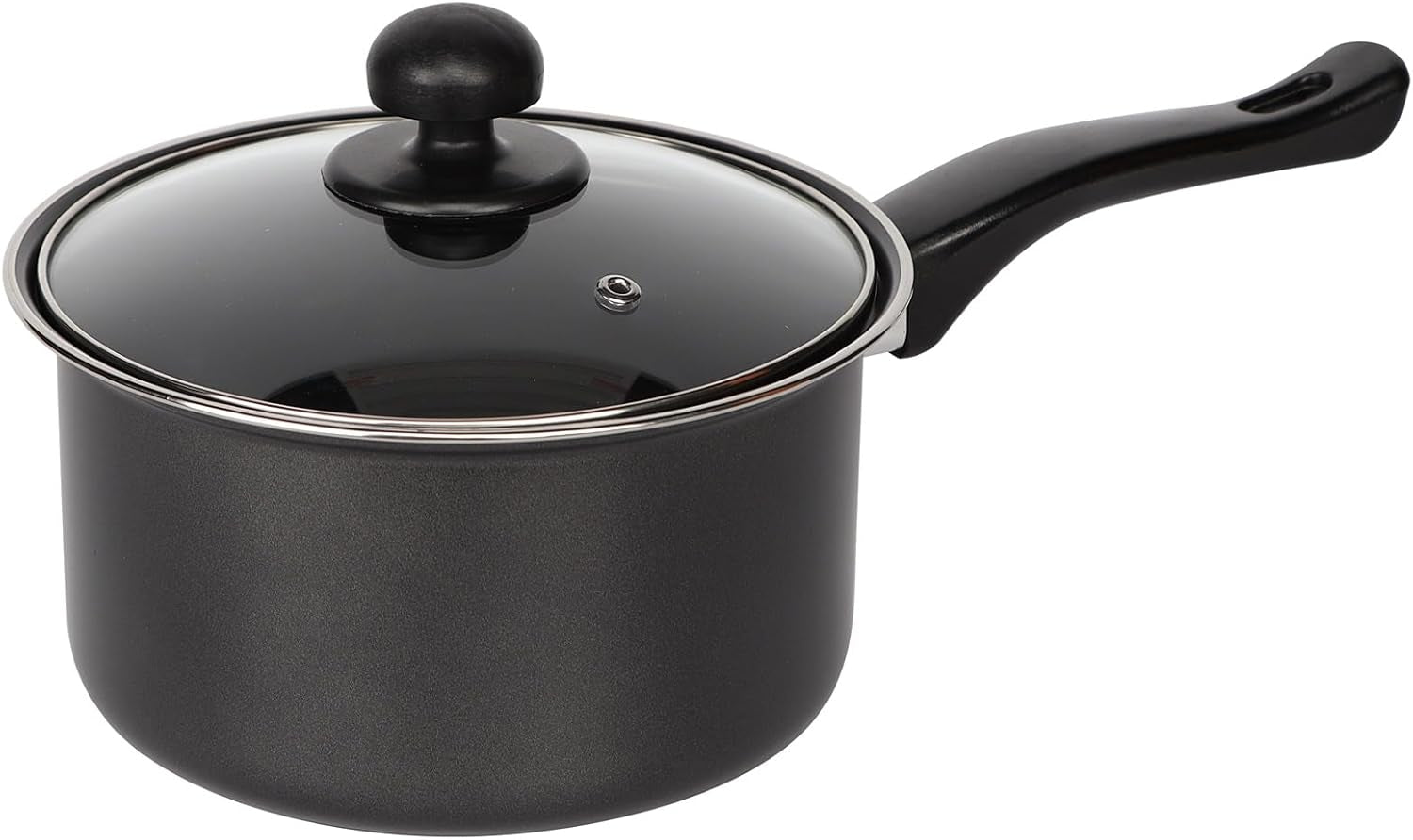 Black 8 Piece Carbon Steel Non Stick Kitchen Cookware Set Casserole Cooking Pot Frying Pan Saucepan with Glass Lids