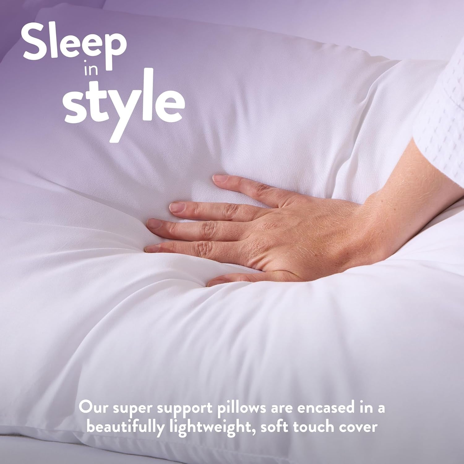 Pillows 4 Pack - Super Support Firm Side Sleeper Bed Pillows for Neck and Shoulder Pain Relief - Comfy & Supportive Pillow, Hypoallergenic, Made in the UK, Standard Size (48Cm X 74Cm)
