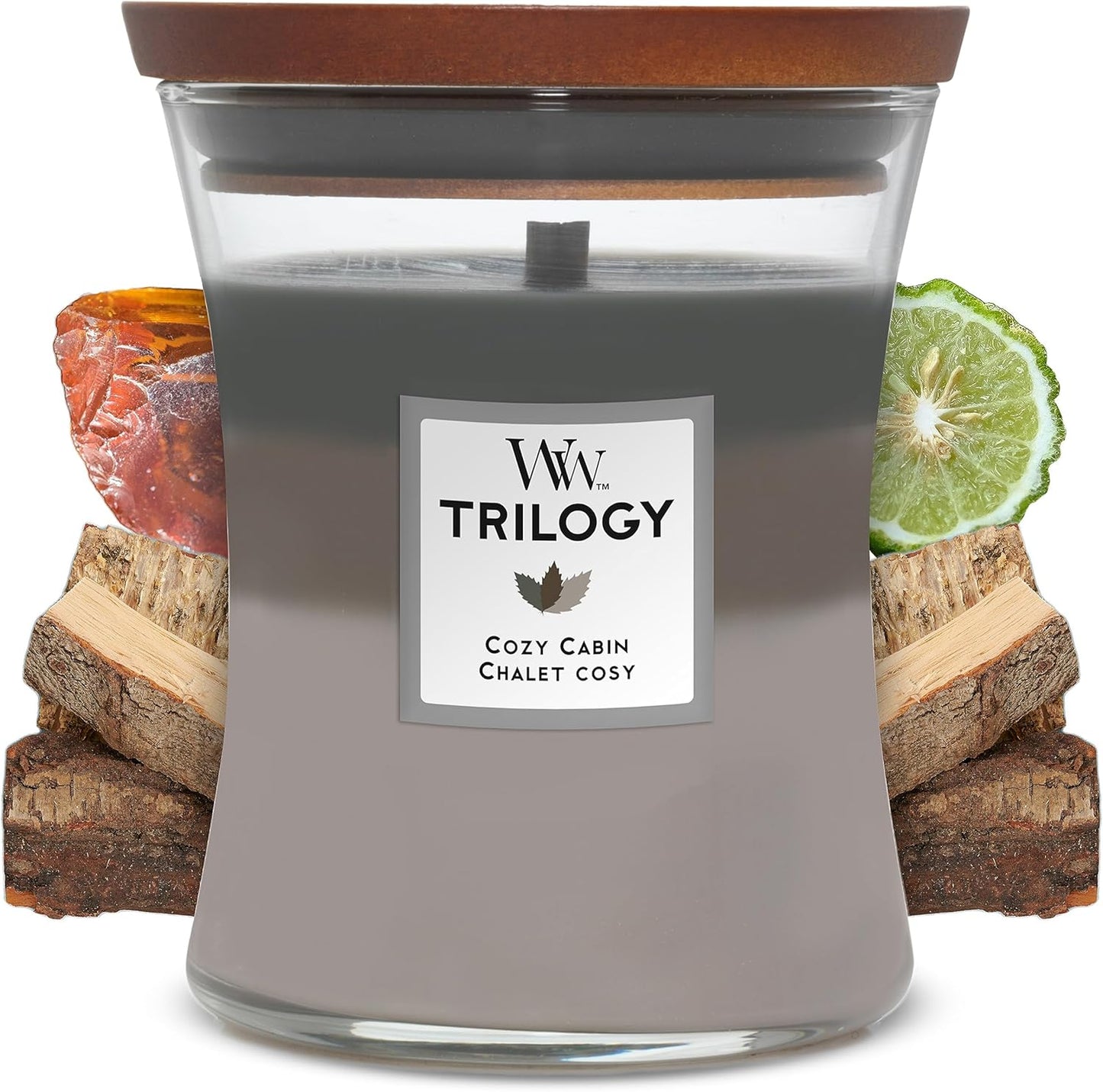 Medium Hourglass Scented Candle , Spiced Blackberry , with Crackling Wick , up to 60 Hours Burn Time