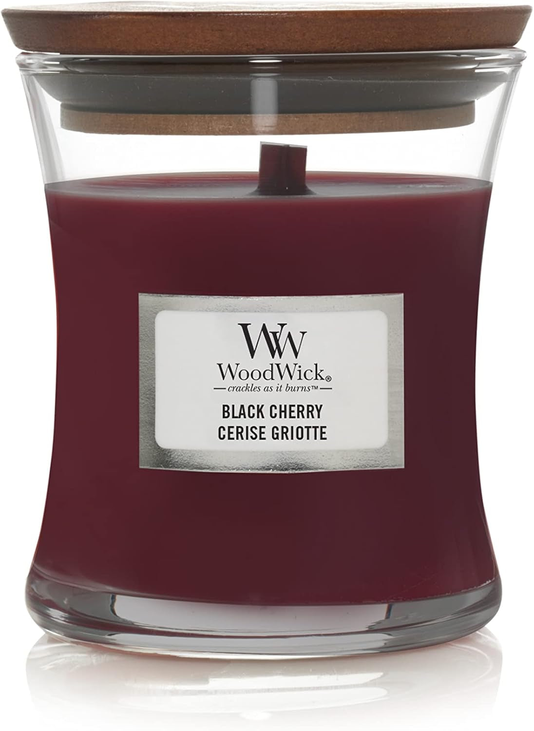 Medium Hourglass Scented Candle , Spiced Blackberry , with Crackling Wick , up to 60 Hours Burn Time