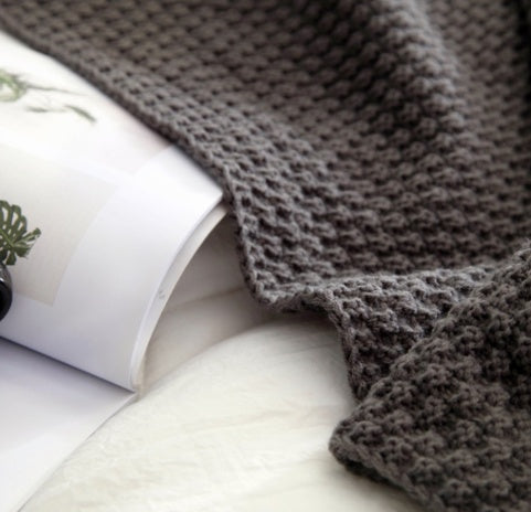 Fringed Knit Wool Blanket – Soft, Warm & Perfect for Lounging
