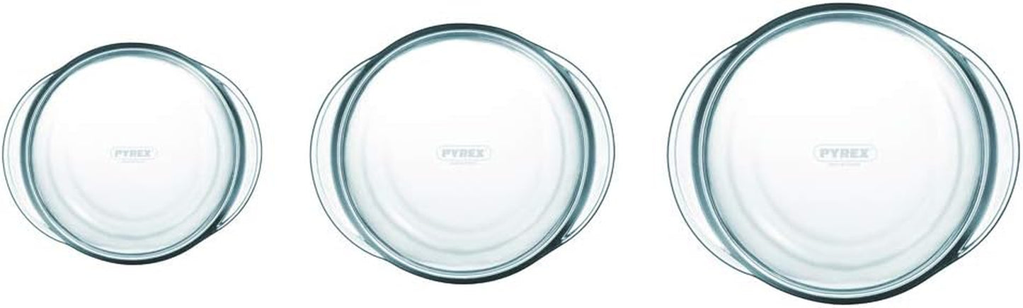 Essentials - Set of 3 Glass Casseroles High Resistance 1,4L/2,1L/3L
