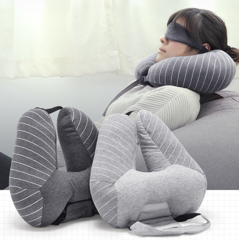 U-Shaped Memory Foam Travel Pillow – Neck & Lumbar Support On-the-Go