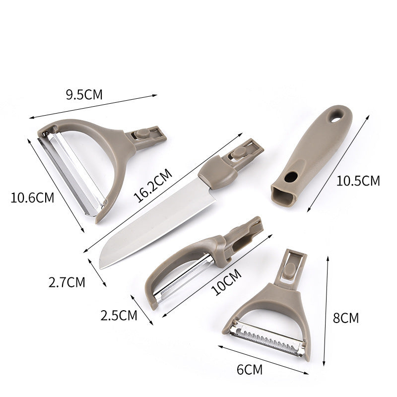 3-Piece Stainless Steel Cutter Set – Chopping Board, Peeler & Knife
