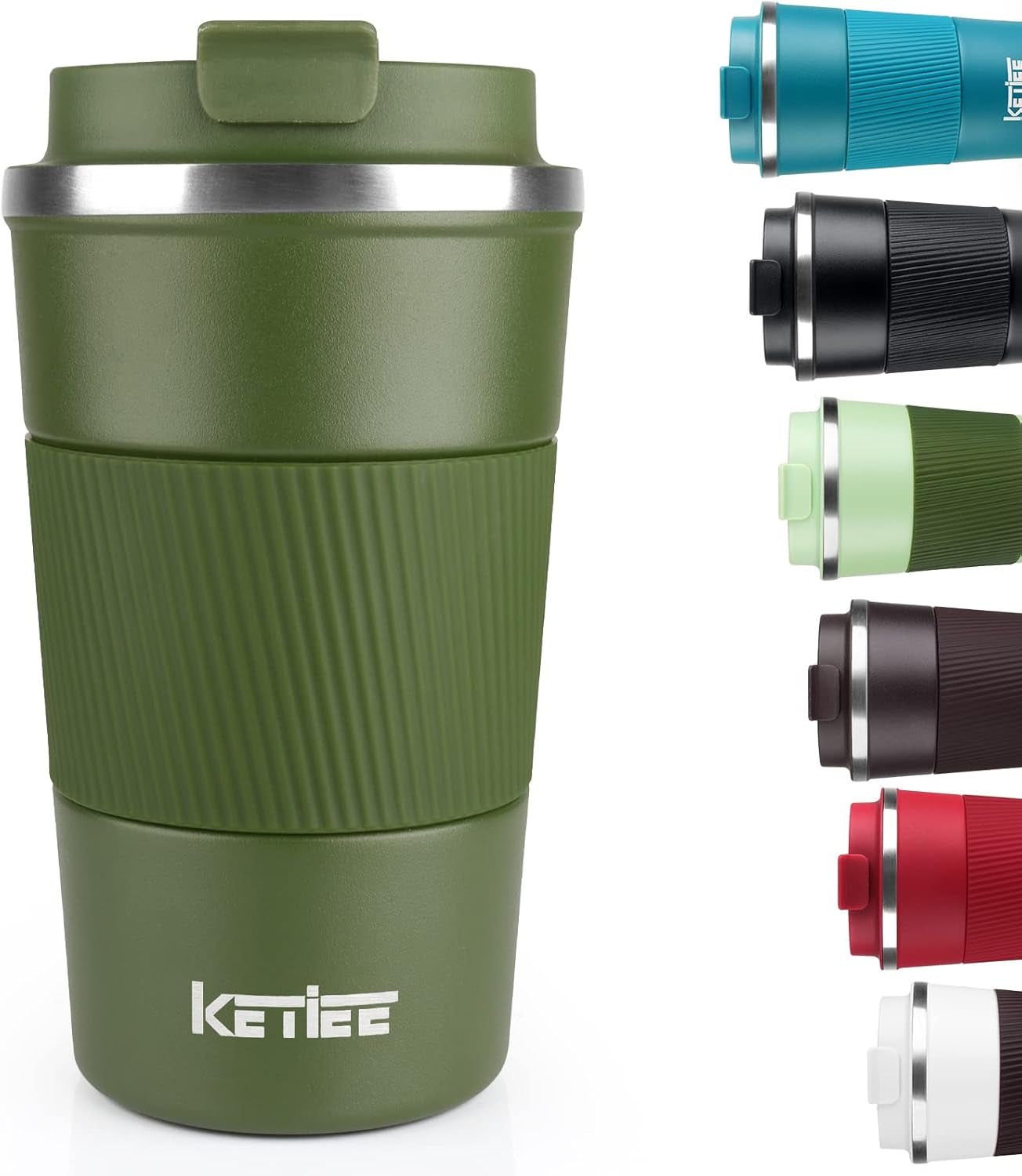 Travel Mugs, 380Ml Insulated Coffee Cup with Leakproof Lid,Reusable Coffee Cups Travel Cup,Coffee Travel Mug,Double Walled Coffee Mug,Stainless Steel Thermaol Mug for Hot Cold Drinks,Blue