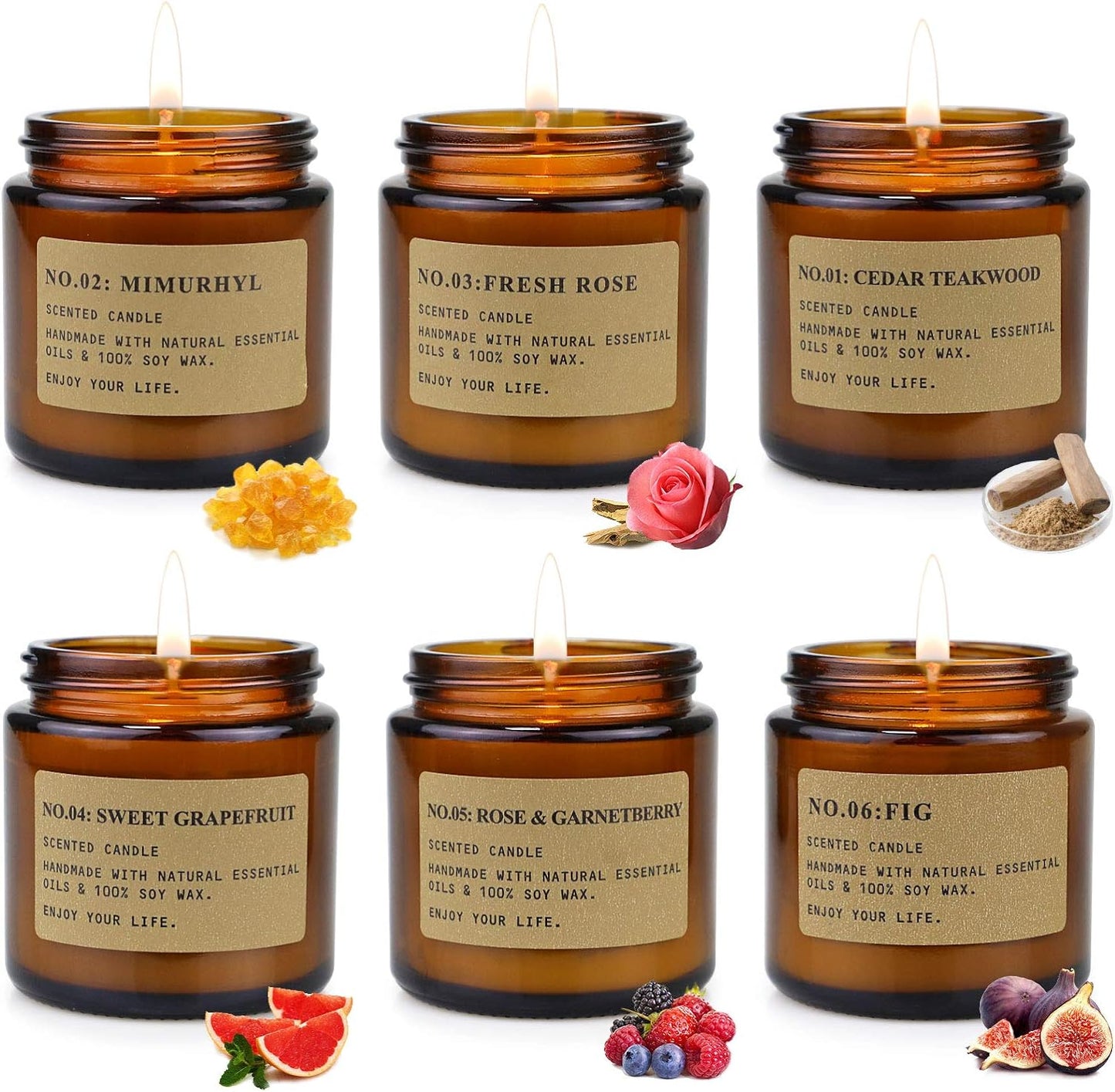 Scented Candles Gifts Set for Women,6 Pack Aromatherapy Candles for Home Scented,Long Lasting Candle Set for Woman,150 H Amber Jar for Birthday,Valentine,Anniversary,Mother'S Thanksgiving Day Present