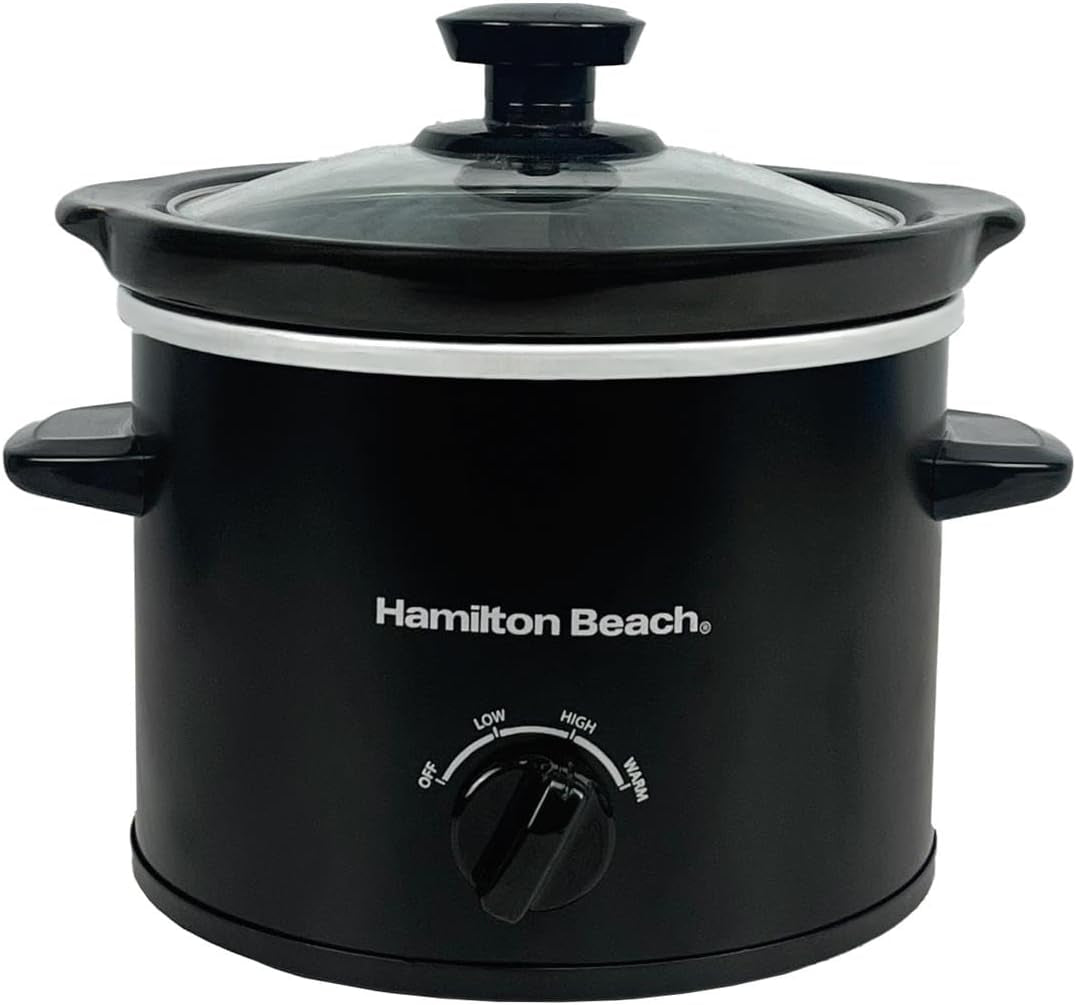 6.5L Slow Cooker, Removable Easy-Clean Ceramic Bowl, 3 Settings, Serves 6-8 People, Energy-Efficient - HBSC070B, Black