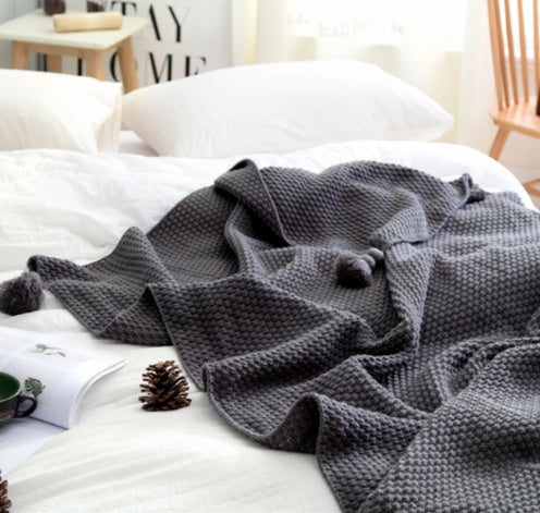 Fringed Knit Wool Blanket – Soft, Warm & Perfect for Lounging