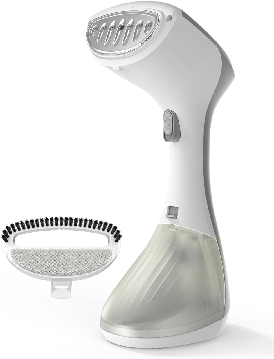 Clothes Steamer, 1300W Steamer with 260ML Large Tank, Ironing& Steaming, 2 Steam Settings, Fabric Wrinkle Remover, Compact Travel Size, Portable Handheld Design for Home, Office