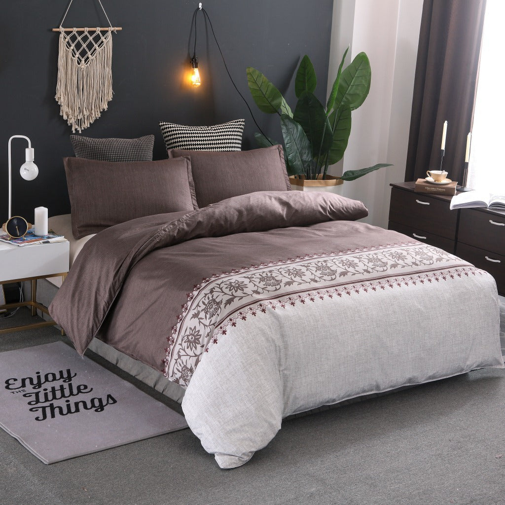 4-Piece Duvet Cover Set – Easy-Care Cotton Blend, Perfect for Any Bedroom