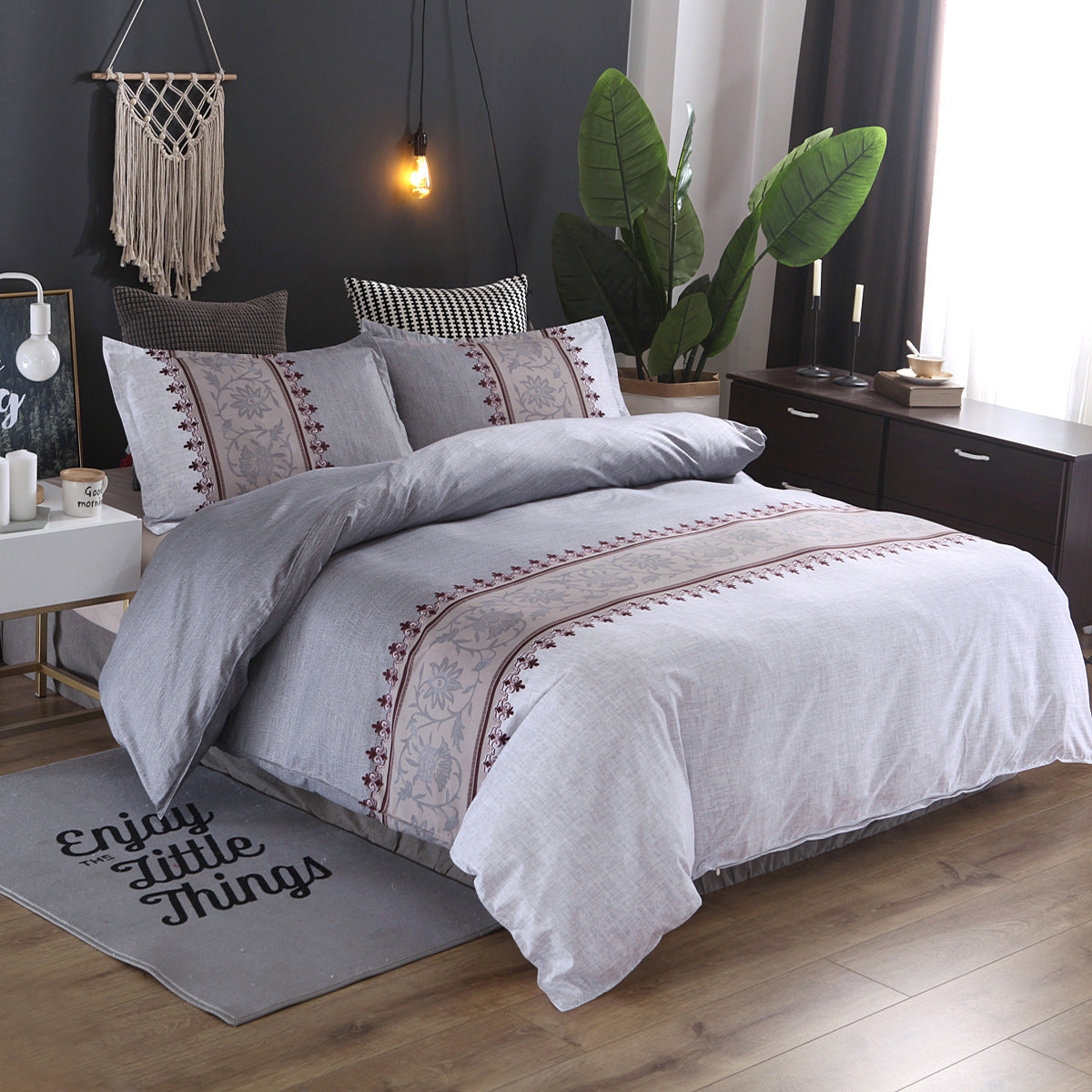 4-Piece Duvet Cover Set – Easy-Care Cotton Blend, Perfect for Any Bedroom