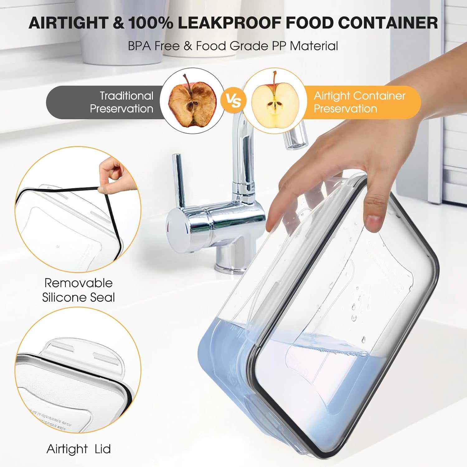 38PCS Food Storage Containers with Lids Airtight, Plastic Food Containers for Kitchen Storage Organization, 100% Leakproof, Bpa-Free Meal Prep Containers with Labels & Marker