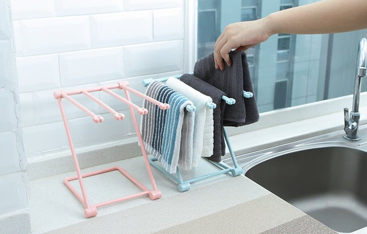 Foldable Dishcloth Holder – Space-Saving Kitchen Towel Drying Rack