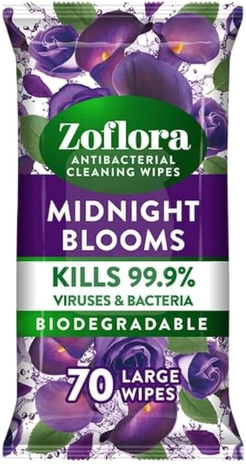 Antibacterial Multi-Surface Cleaning Wipes Midnight Blooms 70 Large Wipes