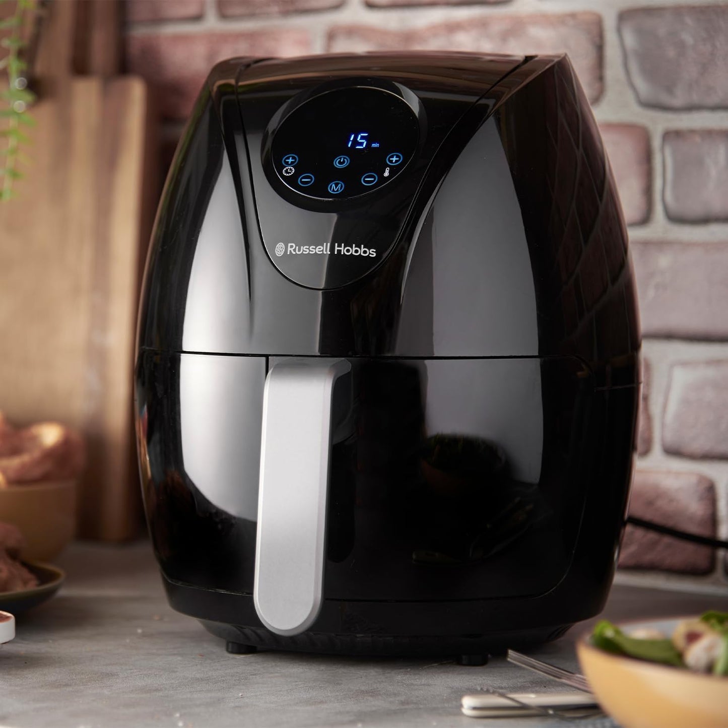Compact Rapid Digital Air Fryer 3.5L [4 Cooking Functions] Energy Saving, Dishwasher Safe Parts, Touch Screen, Removable Basket, Timer, Max Temp 200°C, No Oil, Grill, Bake, 27350