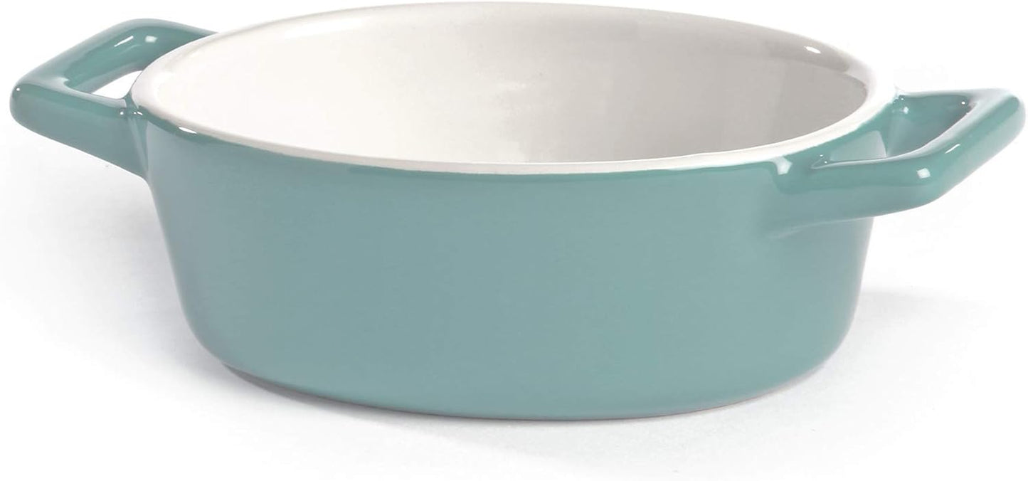 Mini Ceramic Oven Dishes - Set of 4 | Oval Baking Dish | Oven to Table Baking Dishes | Red, Blue, Green & Orange Colours | Lasagne, Pie and Casserole Pot | M&W