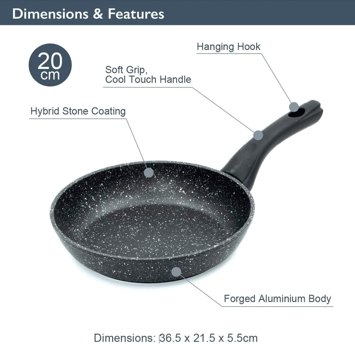 Non Stick Frying Pan 20Cm, Induction, Electric & Gas Hob, Egg Frying Pan, 67060