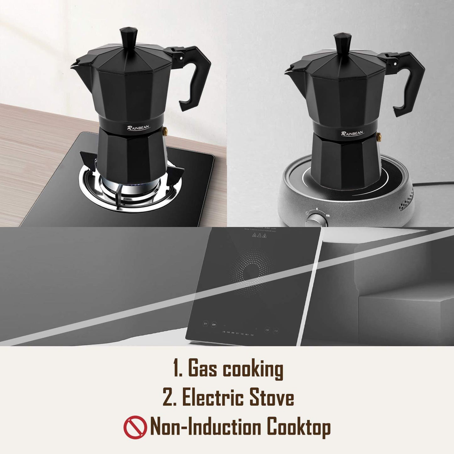 Stovetop Moka Pot Espresso Maker – Classic Italian Coffee Percolator