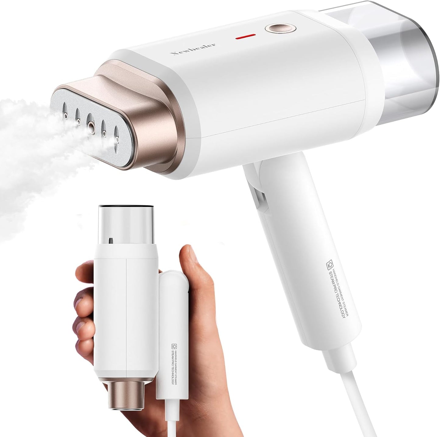 Clothes Steamer, Portable Handheld Steamer for Clothes, 20S Fast Heat Up, 1200W 180Ml Detachable Water Tank, Horizontal & Vertical Steaming for Home & Travel