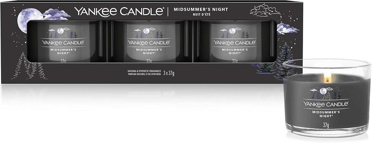 Scented Candles Gift Set, Clean Cotton Filled Votive Candles, Soy Blend Wax Mix, 3 Count