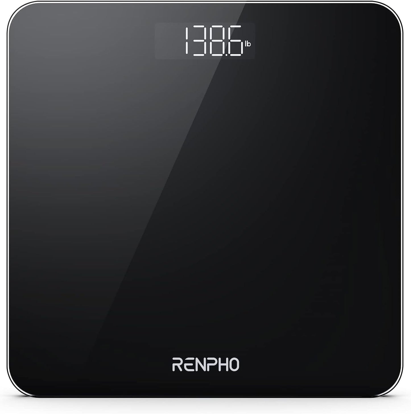 Digital Bathroom Scales for Body Weight, Weighing Scale Electronic Bath Scales with High Precision Sensors Accurate Weight Machine for People, LED Display, Step-On, Black, Core 1S