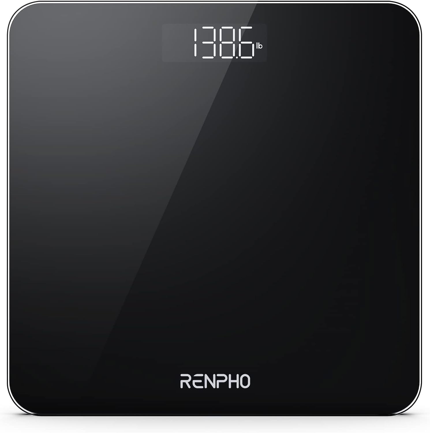 Digital Bathroom Scales for Body Weight, Weighing Scale Electronic Bath Scales with High Precision Sensors Accurate Weight Machine for People, LED Display, Step-On, Black, Core 1S
