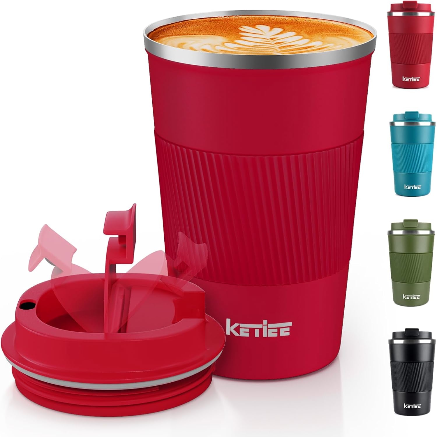 Travel Mugs, 380Ml Insulated Coffee Cup with Leakproof Lid,Reusable Coffee Cups Travel Cup,Coffee Travel Mug,Double Walled Coffee Mug,Stainless Steel Thermaol Mug for Hot Cold Drinks,Blue