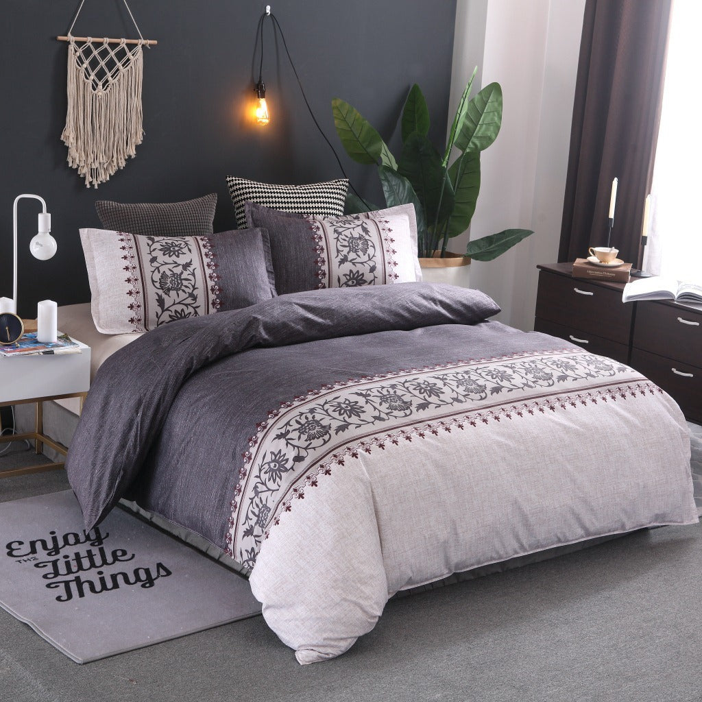 4-Piece Duvet Cover Set – Easy-Care Cotton Blend, Perfect for Any Bedroom