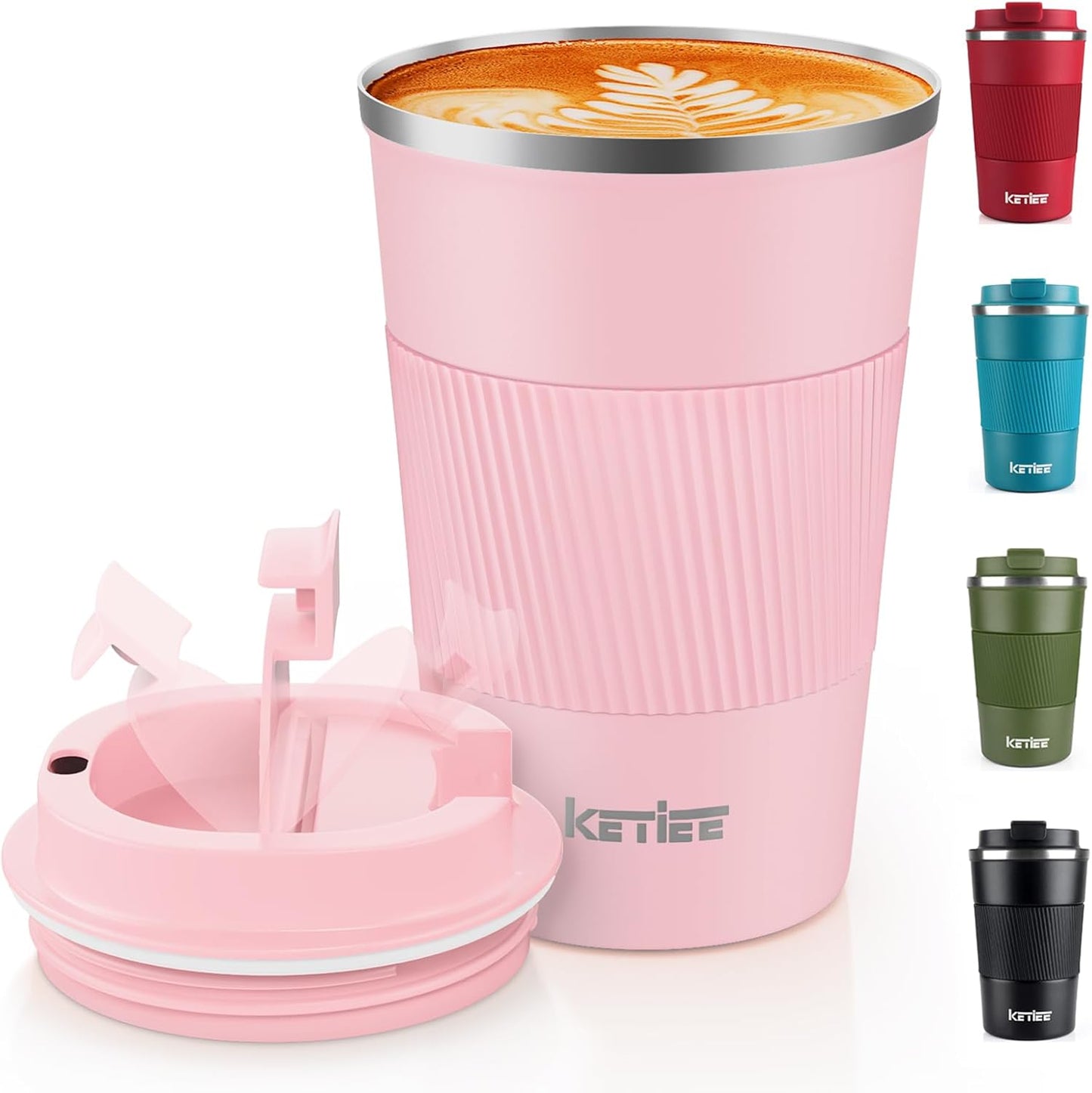 Travel Mugs, 380Ml Insulated Coffee Cup with Leakproof Lid,Reusable Coffee Cups Travel Cup,Coffee Travel Mug,Double Walled Coffee Mug,Stainless Steel Thermaol Mug for Hot Cold Drinks,Blue