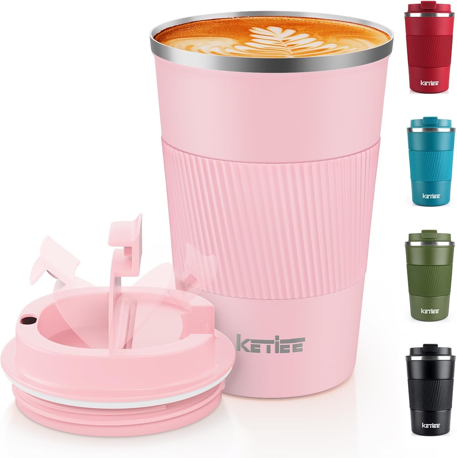 Travel Mugs, 380Ml Insulated Coffee Cup with Leakproof Lid,Reusable Coffee Cups Travel Cup,Coffee Travel Mug,Double Walled Coffee Mug,Stainless Steel Thermaol Mug for Hot Cold Drinks,Blue